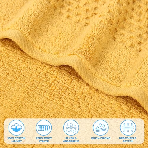 Playa Zero Twist Cotton Medium Weight Towels (8 Piece Towel Set / Gold)