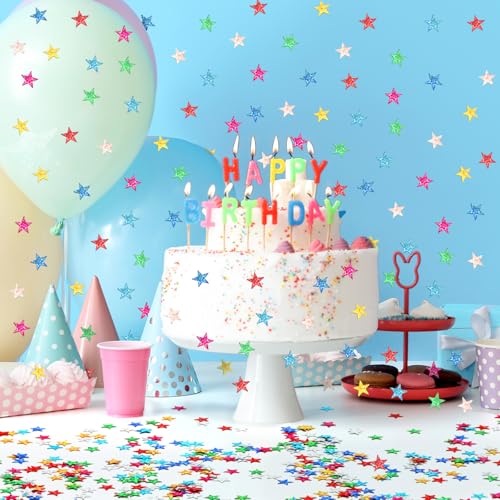 Rainbow Star Confetti Glitter Star Confetti Party Supplies