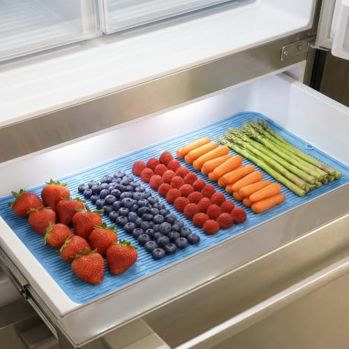 Silicone Dish Drying Mat for Multiple Usage (Light Blue / 36"L x 18"W)