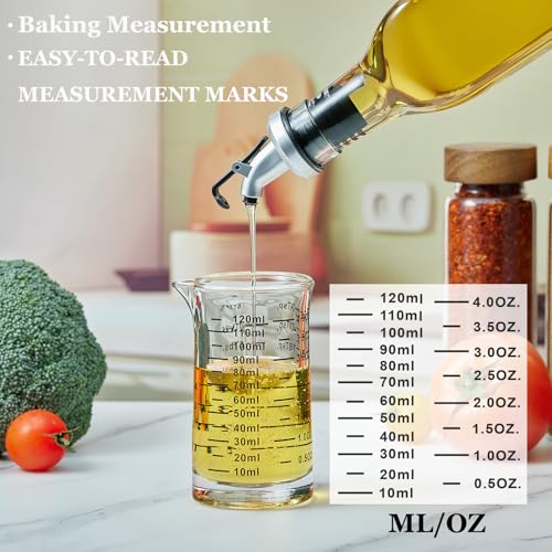 Ackers 4 Oz Glass Measuring Cup (Black(Pack of 2))