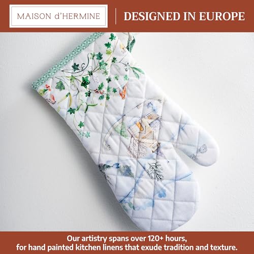 Maison d'Hermine Oven Gloves 100% Cotton Oven Mitt (104 - Snowy World / 7.5" x 13" (Oven Mitt))