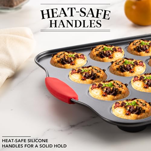 Muffin Pan Nonstick Cupcake Pan Set (12+24 Cup Muffin Pan / Gray)