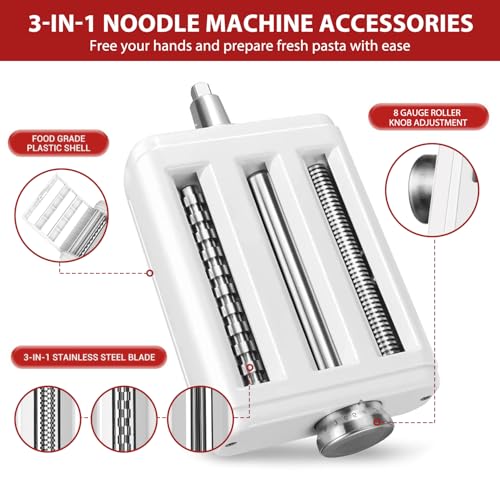 Pasta Maker Attachment for Kitchenaid (White)