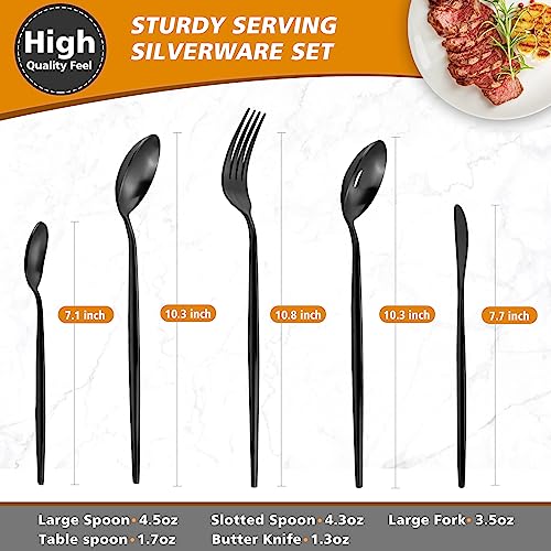 5pcs Matte Black Serving Set (Black / 5-piece)