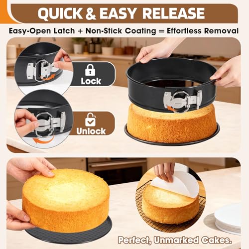 4 7 9 Inch Springform Pan Cheesecake Pan with Silicone Protector (4-7-9 + 9.1 Inches)