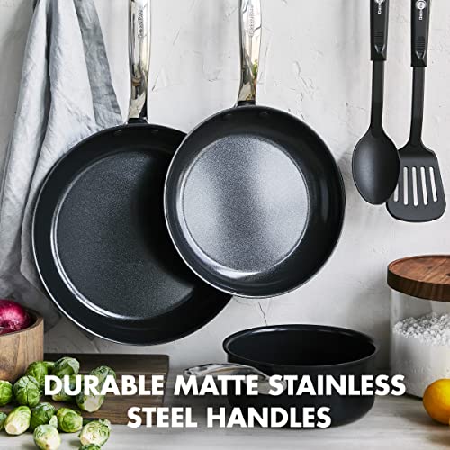 Chatham Prime Midnight Hard Anodized Healthy Ceramic Nonstick (5 Piece Cookware Pots and Pans Set)