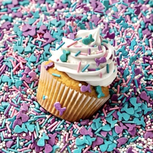 Mermaid Sprinkles for Baking (Blue, purple, pink)