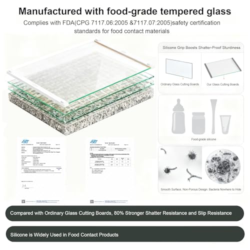 Glass Cutting Boards for Kitchen (White)