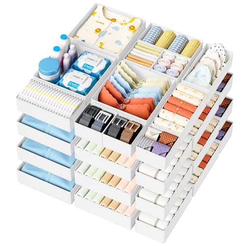 Drawer Organizer Clothes 20 Pack (White / 20 Pack)