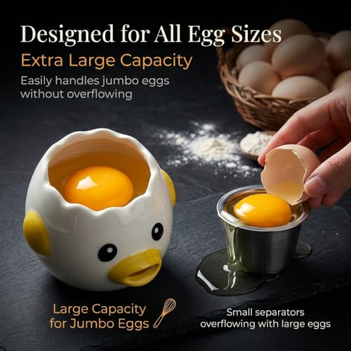 Ceramic Egg Filter Splitter (White-yellow)
