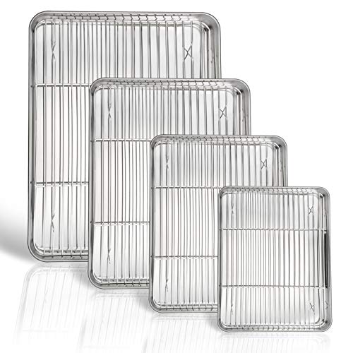 16 + 12.5 + 10.4 + 9 Inch Baking Sheet & Rack (Pans with Wire Racks)