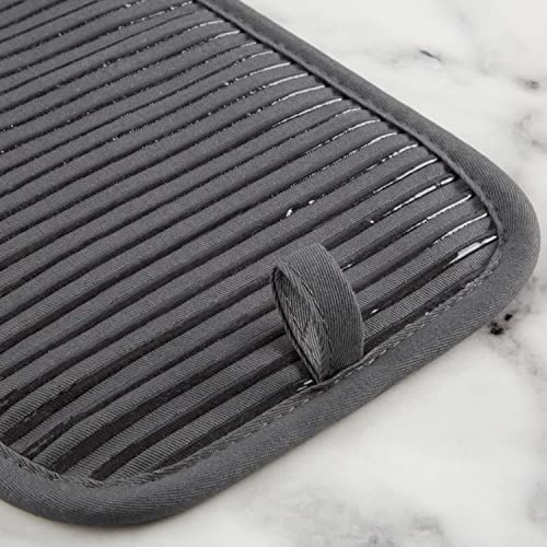 Quilted Cotton Terry Cloth Oven Mitt (Charcoal Grey)