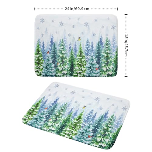 Winter Forest Dish Drying Mats (Winter Forest Bird / 24" x 18")
