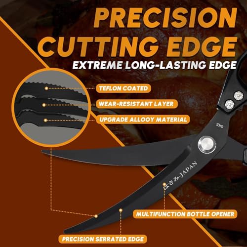 Kitchen Scissors for Food (Silver & Black)