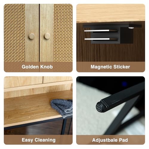 Rattan Toilet Storage Cabinet (Rattan Door-natural)