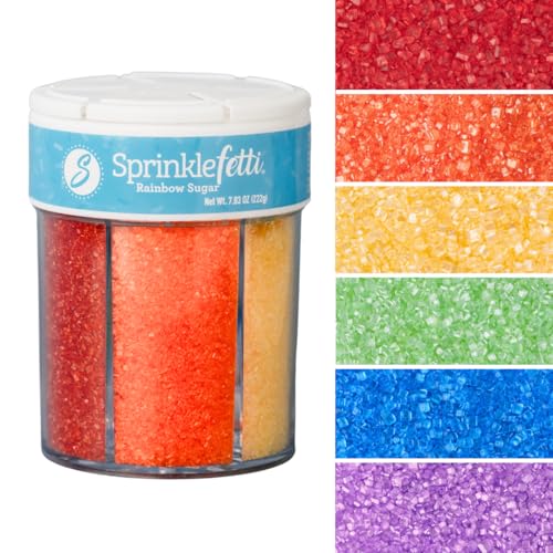 Rainbow Sugar Crystals 6 Cell Decorating Jar (7.83 Ounce)