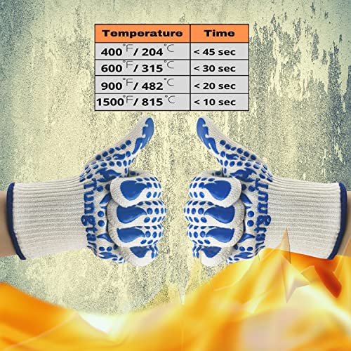Oven Mitts Heat Resistant BBQ Proof Glove 11Inch 1472℉ Grill Glove Proof Heat for Women Men BBQ Gloves Gift Set Cooking Gloves for Cooking (2 Count)