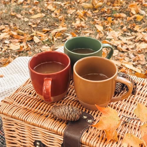 Ceramic Artisan Matte Large Latte Mug Set of 4 (Marina Colors)