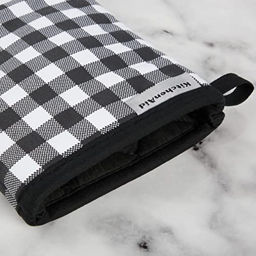 Gingham Oven Mitt 2 (Matte Black / 7"x13")