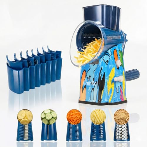 Upgrade Rotary Cheese Grater Shredder with Handle (013)