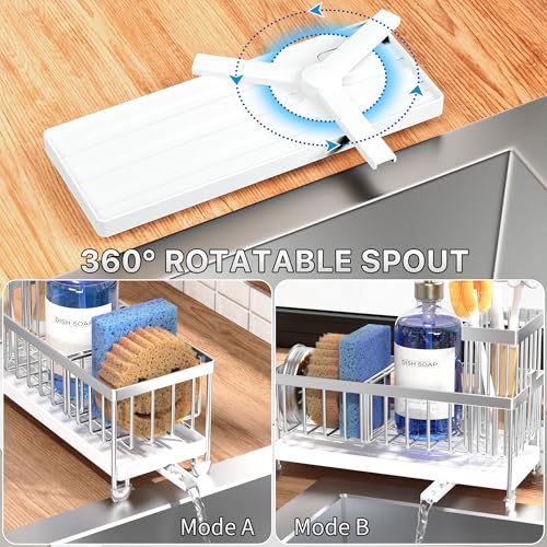 Sponge Holder for Kitchen Sink (Silver - 9.25″)
