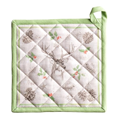 Pot Holders 100% Cotton Potholders (115 - Christmas Dew / 8" x 8" (Pot Holder Pack of 1))