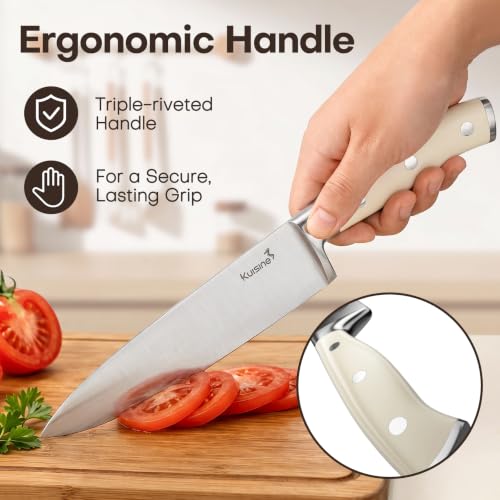 Premium Chef Knife Set (Pro Acacia Horizontal Slot / 15 pieces)