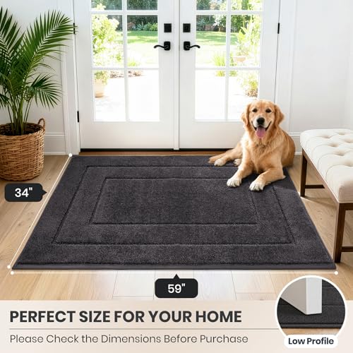 Dirt Trapping Door Mat Indoor Entrance (Charcoal / 34" X 59" (Rectangular))