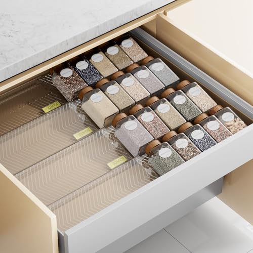 Spice Drawer Organizer (Clear / 8 Packs - 1 Tier)