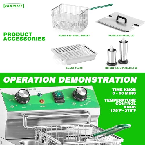 24L 25.4QT Commercial Deep Fryer with 2 Baskets and Lids (24L)