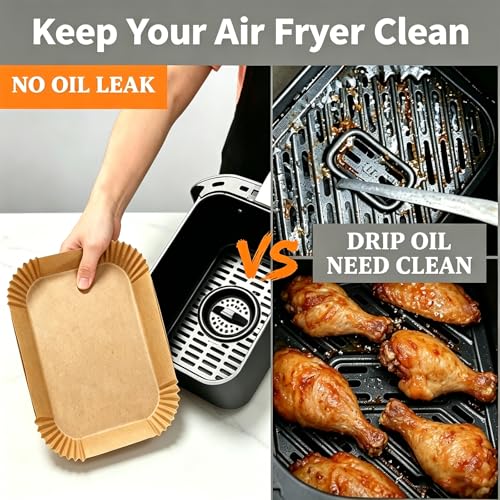 Air Fryer Liners for Bella 4Qt Slim Air Fryer (8.3 Inch Rectangle)
