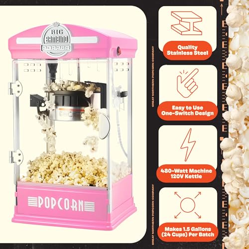 Popcorn Big Bambino 4oz Popcorn Machine (Pink)