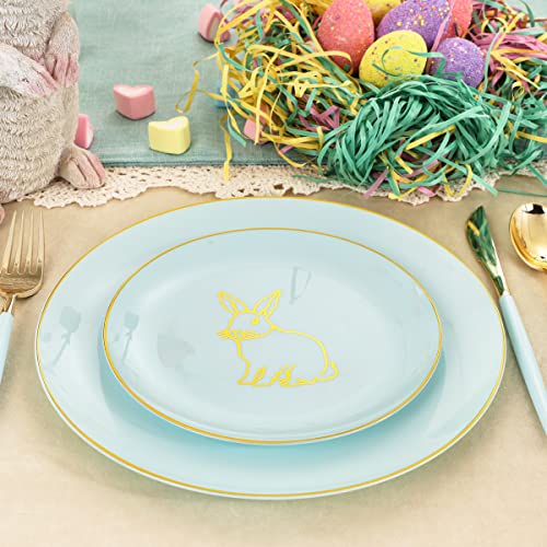 60 Pieces Easter plates with Gold Bunny (Bunny / 60)