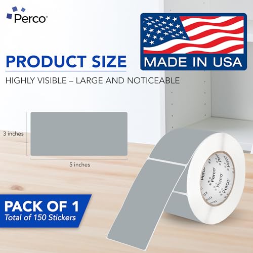 Grey 3x5 Inch Perforated Sticker Labels (Mini Roll / Grey)