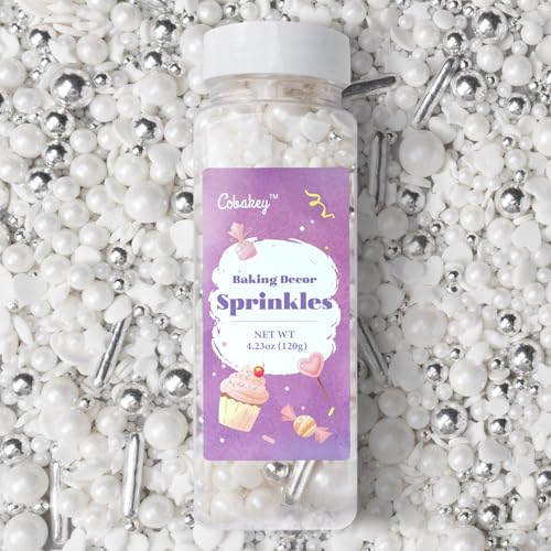 White Wedding Sprinkles for Cake Decorating 4.23ounce (4.23 Ounce)
