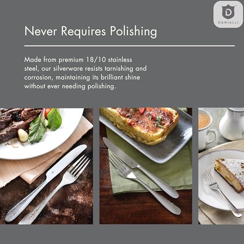 Hammered Silverware Set (60-Piece)