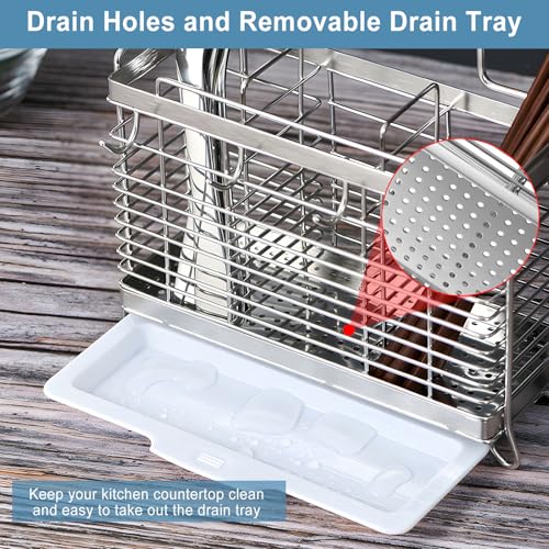 Utensil Holder (Silver / 3 Grids)