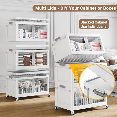 800QT Stackable Storage Bins with Lids (160QT -5pack / White)
