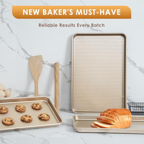 Baking Sheet Pan Set of 3 (Textured Champagne Gold)