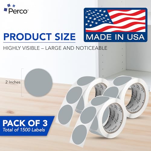 Grey Perforated Round Circle Dot Sticker 2 (Grey / 2 Inch)