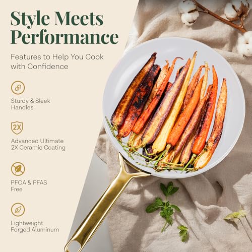 Modern 11 Pc Ceramic Cookware Set (Sage Green)