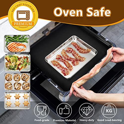 Stainless Steel Baking Cookie Sheet Pan with Rack Set (9 Inch)