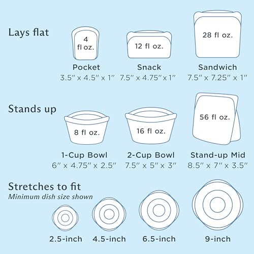 Reusable Silicone Bags and Stretch Lids (10-Pack)
