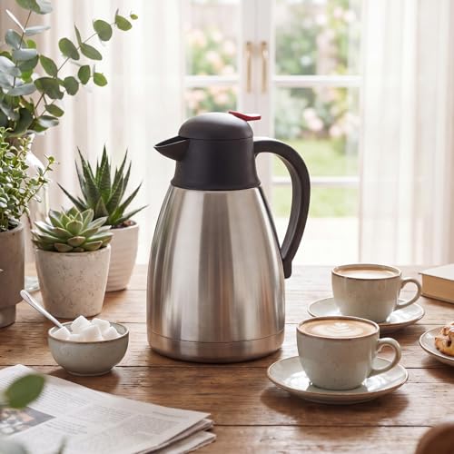 2 Pcs 34 oz Stainless Steel Thermal Coffee Carafe (Silver / 34 oz)