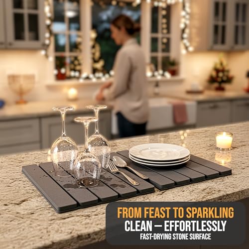Large Foldable Stone Dish Drying Mat