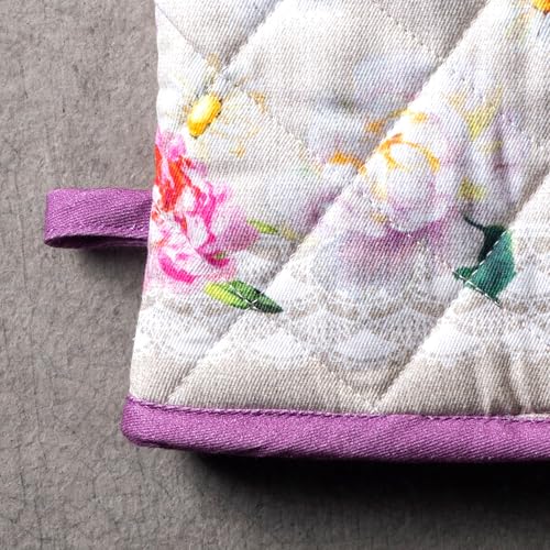 Maison d'Hermine Oven Gloves 100% Cotton Oven Mitt (071 - Pivoine / 7.5" x 13" (Oven Mitt))