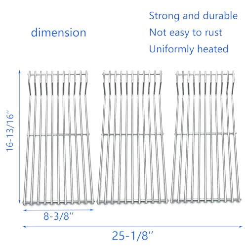 16.8" Stainless Steel Cooking Grates Replacement Parts for Broilmaster D3 G (16 13/16" x 25 1/8")