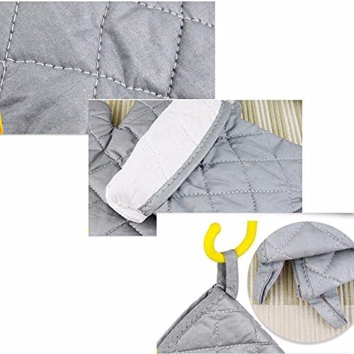 17 Inch Extra Long Heat Resistant Oven Gloves New Cotton Oven Mitts Kitchen Gloves High Temperature Cooking Tool BBQ Gloves (Silver / 17 Inch)