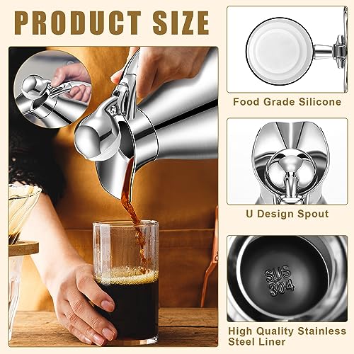 2 Pcs 68oz Thermal Coffee Carafe for Keeping Hot (Silver)