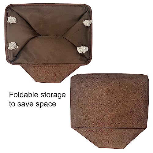 Organization and Storage Basket for Shelves (Brown / 3PCS/Large Cube - 16L×12W×12H)
